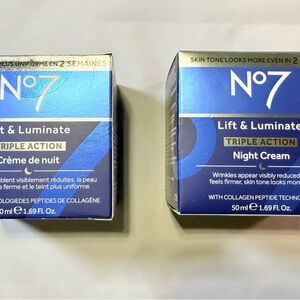 No7 Lift & Luminate Triple Action Night Cream – Set of 2 (50 mL / 1.69 oz each)